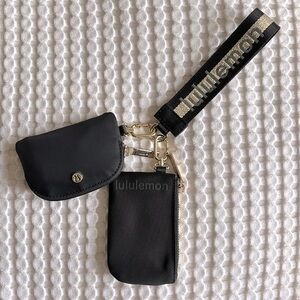Lululemon Dual Pouch Wristlet Gold/Black NWOT